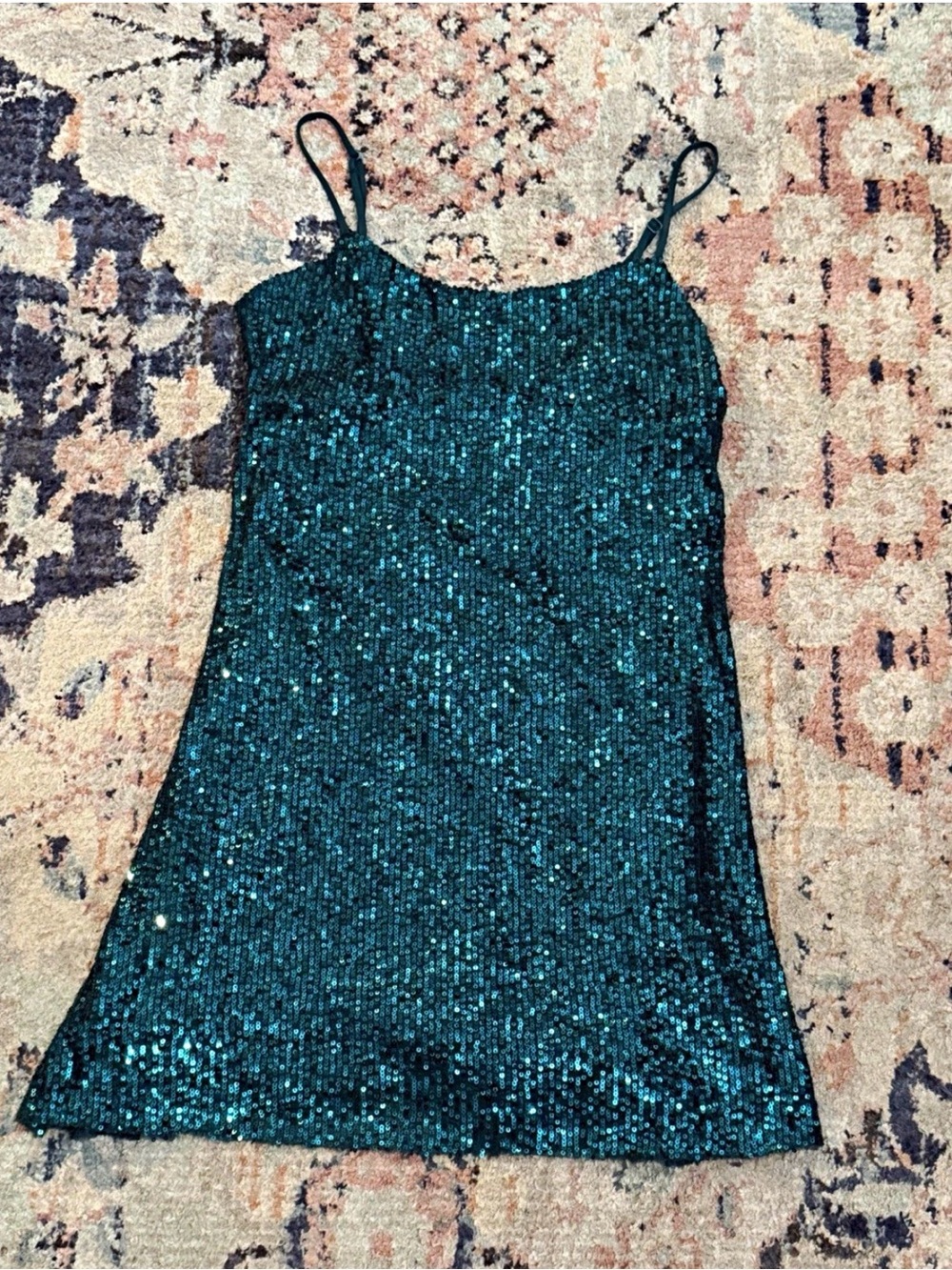 Altar'd State Emerald Green Sequin Cami Mini Dress Size Large